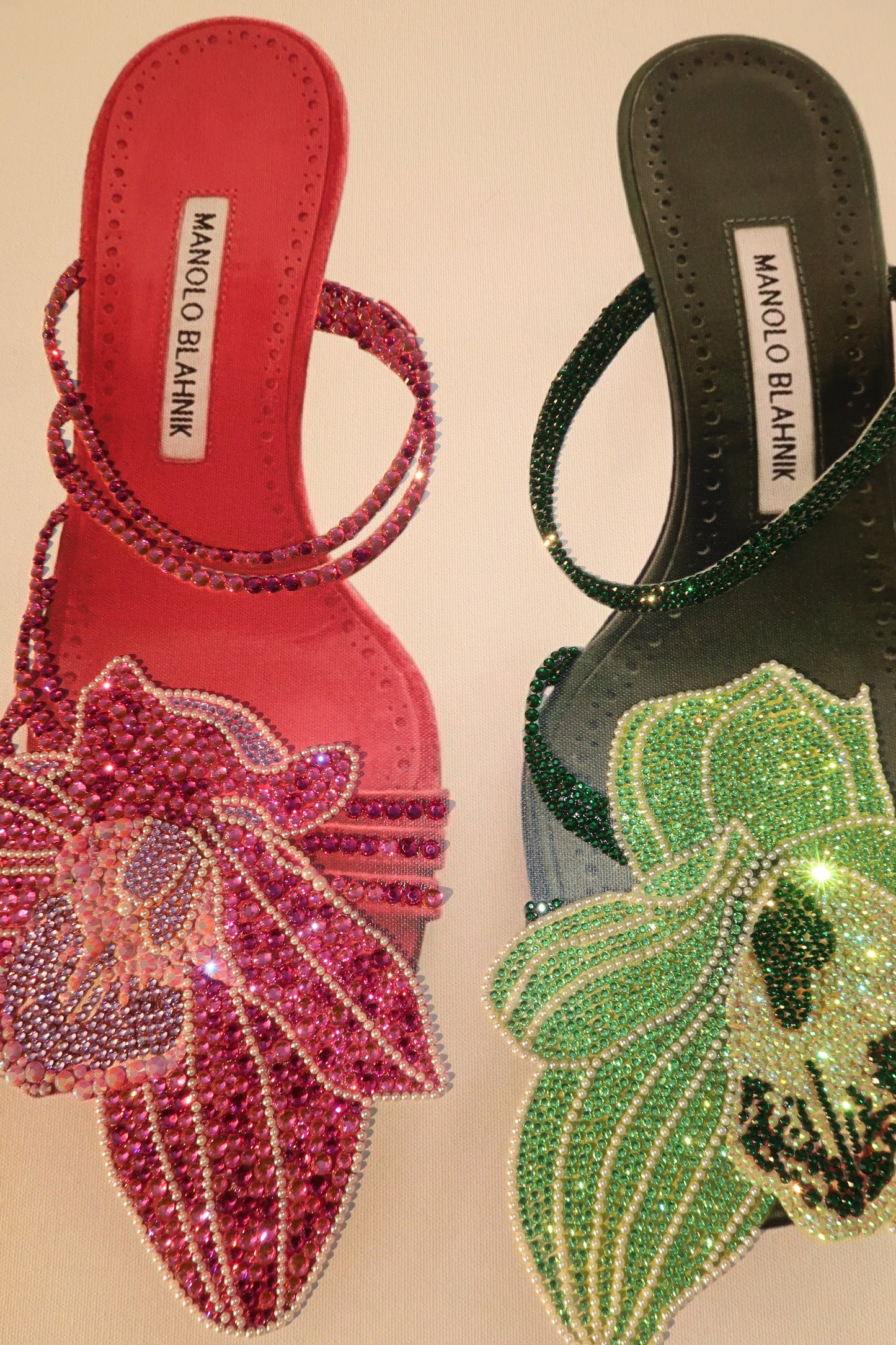 Pink and green flower heel kit