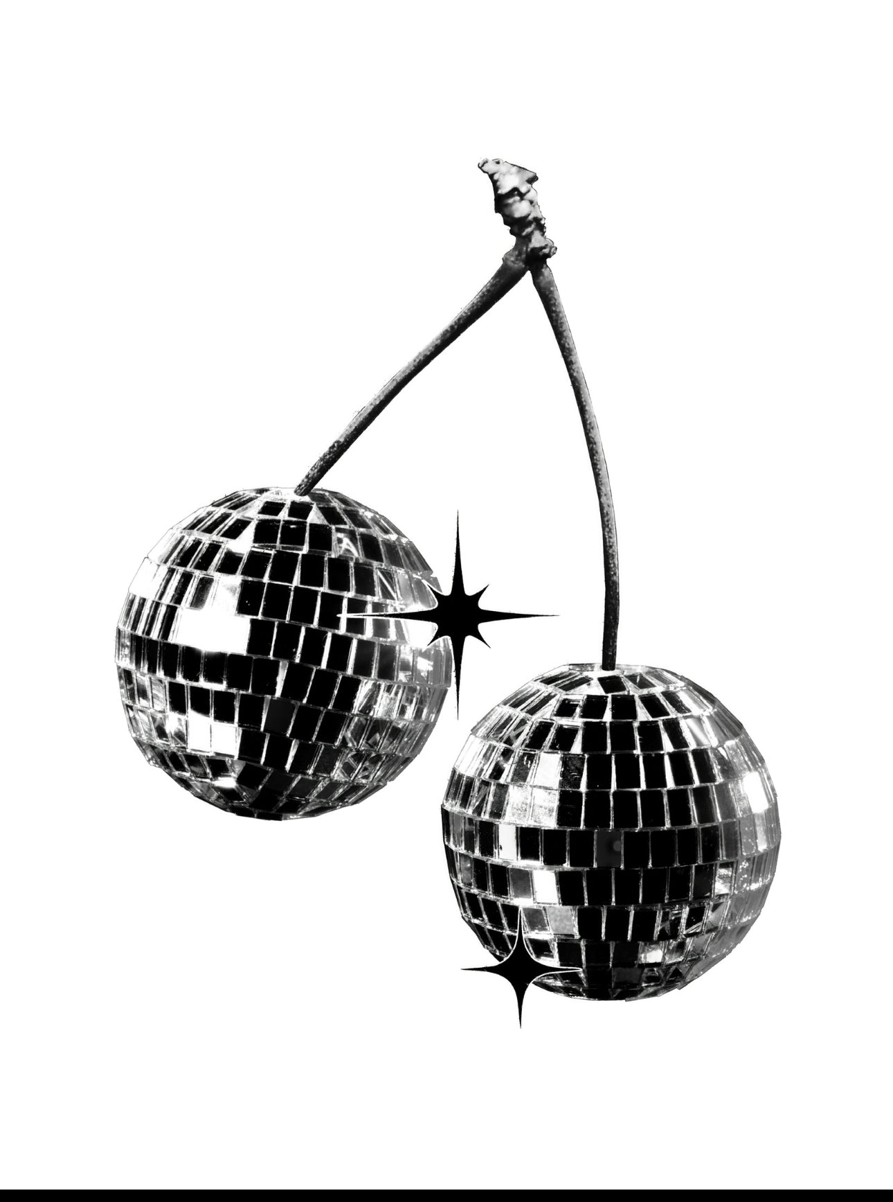 Black disco ball cherries KIT