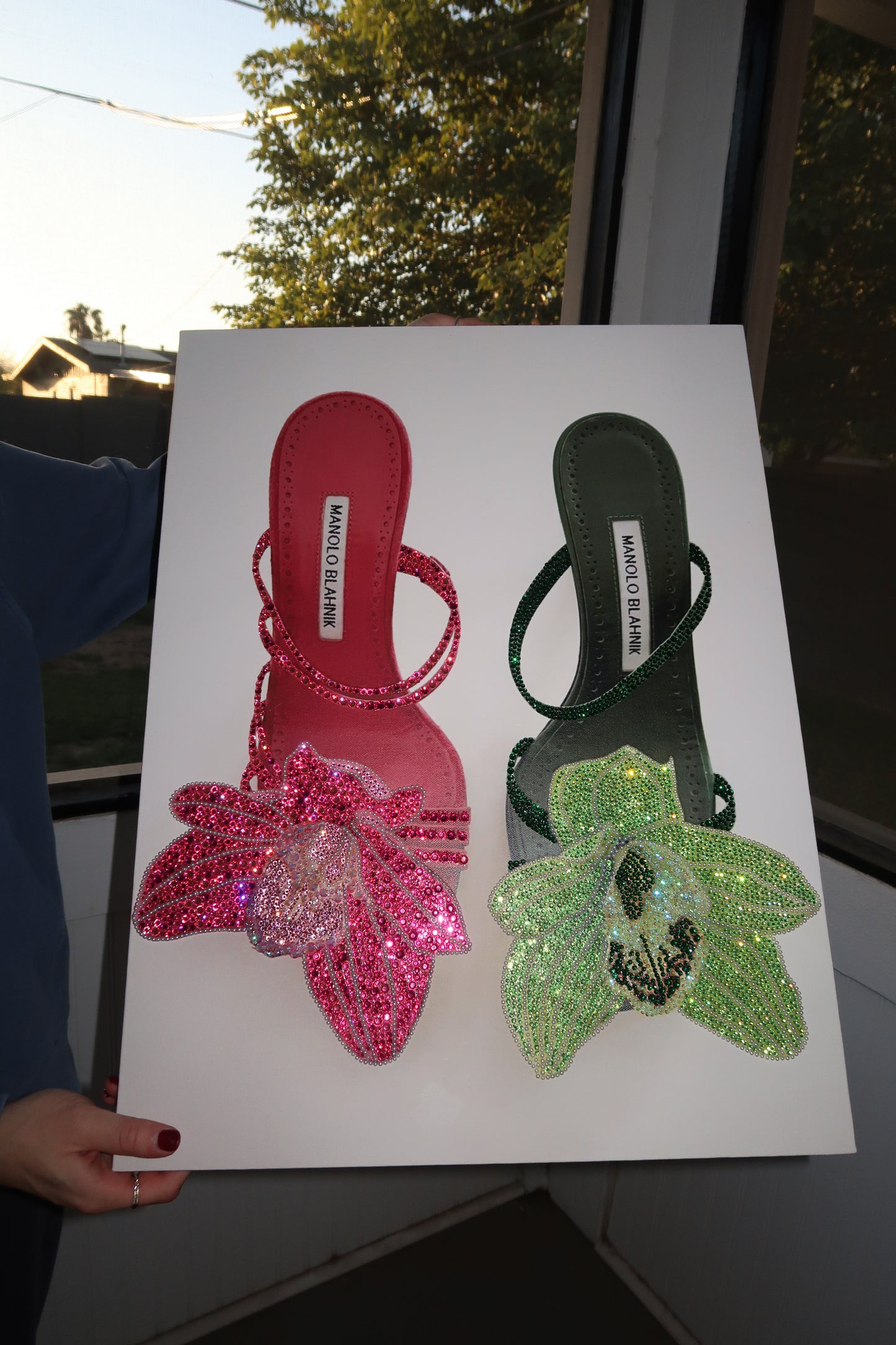 Pink and green flower heel kit