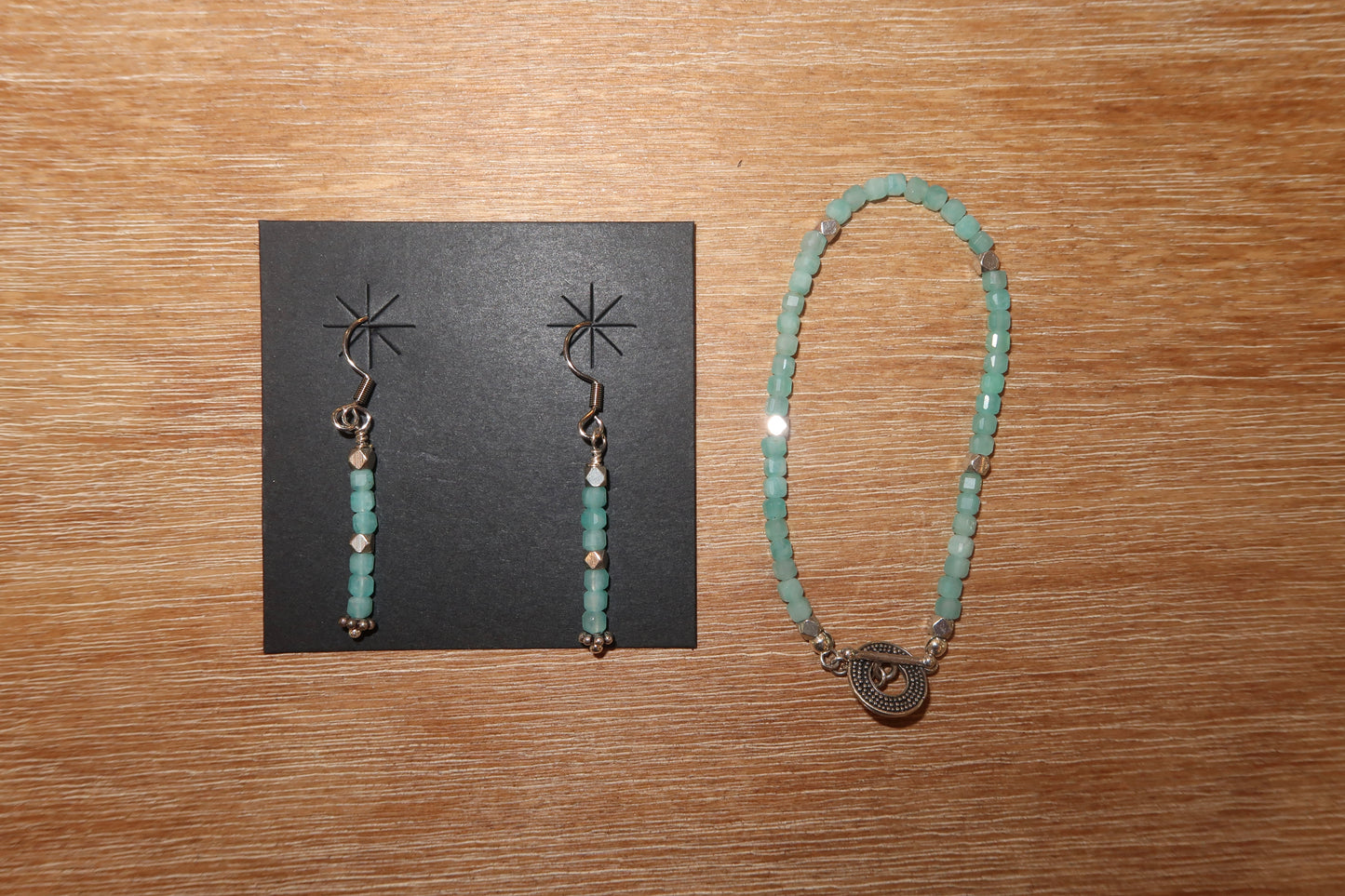 Hand made bracelet/ earrings set
