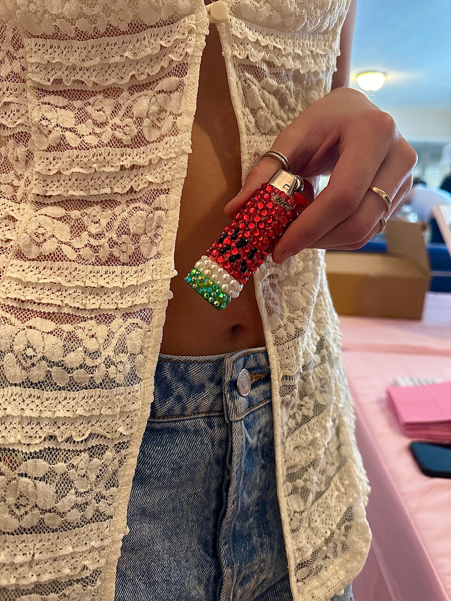 Watermelon Bedazzled Lighter🍉