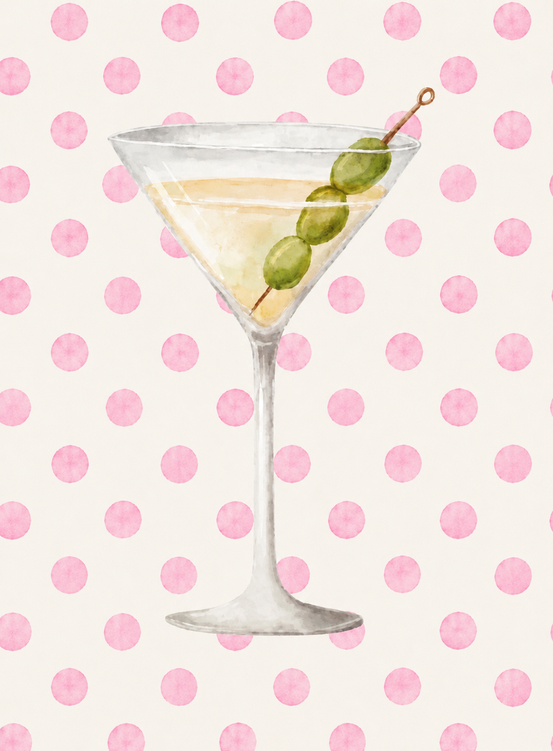 Pink polka dot martini kit