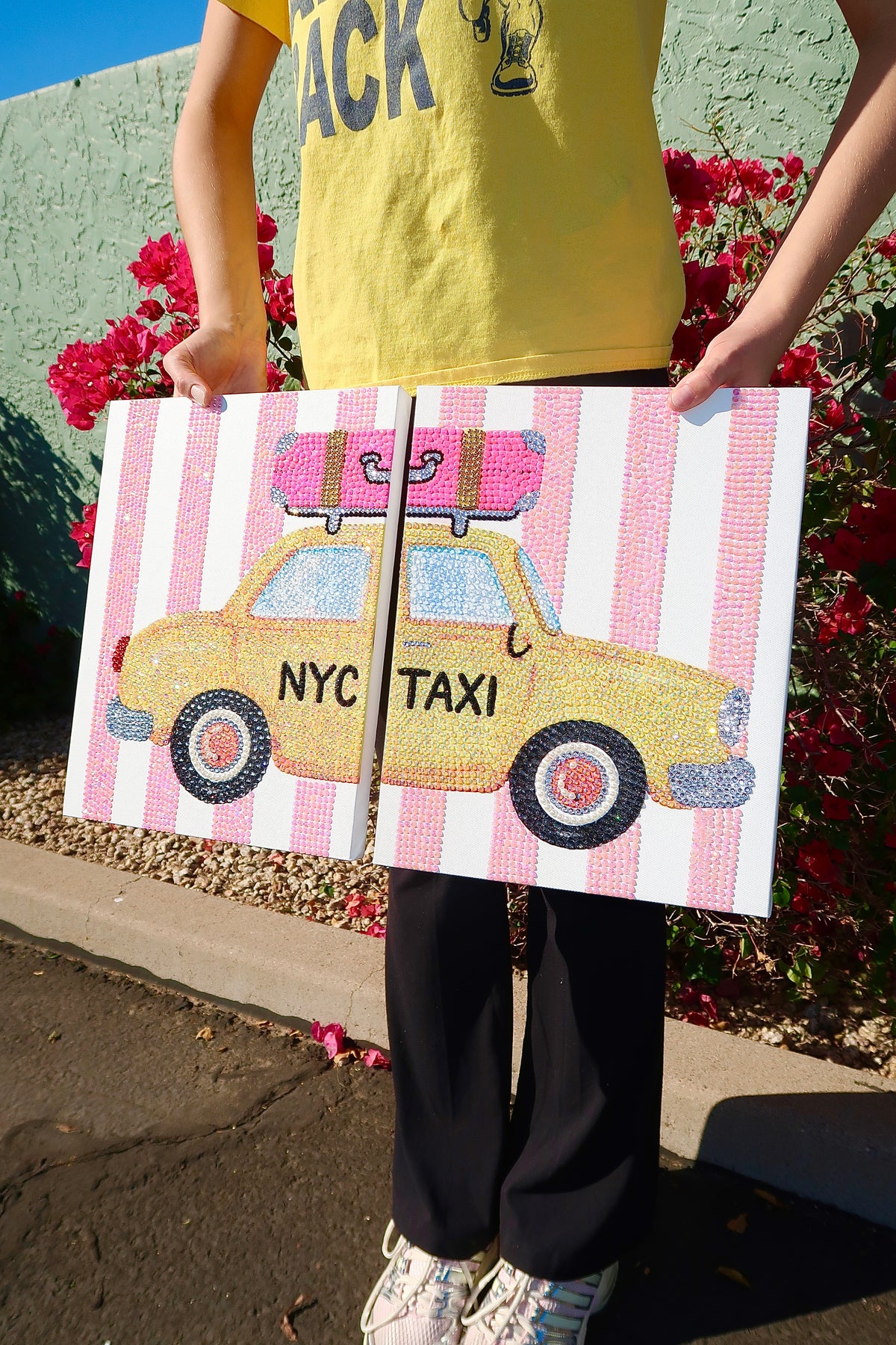 DOUBLE SPLIT CANVAS pink NYC taxi kit