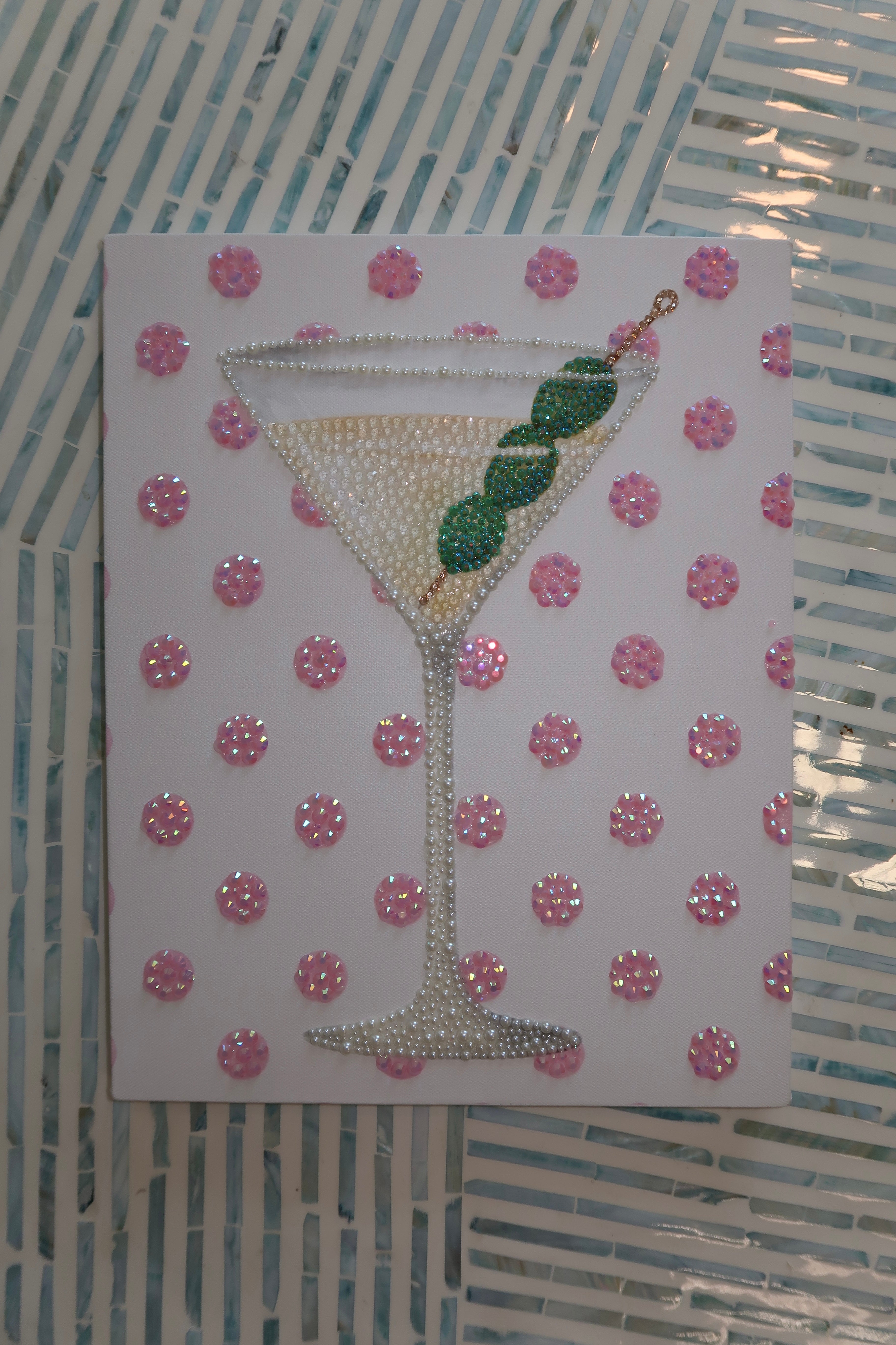 Pink polka dot martini kit