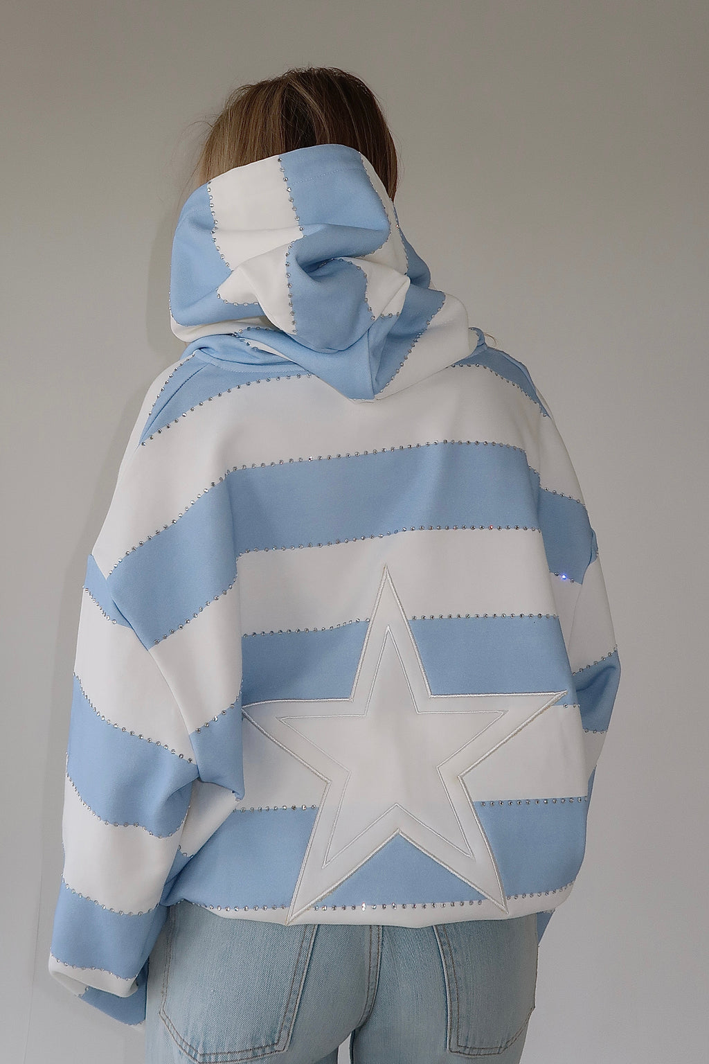 Blue Rhinestone hoodie- PRE SALE