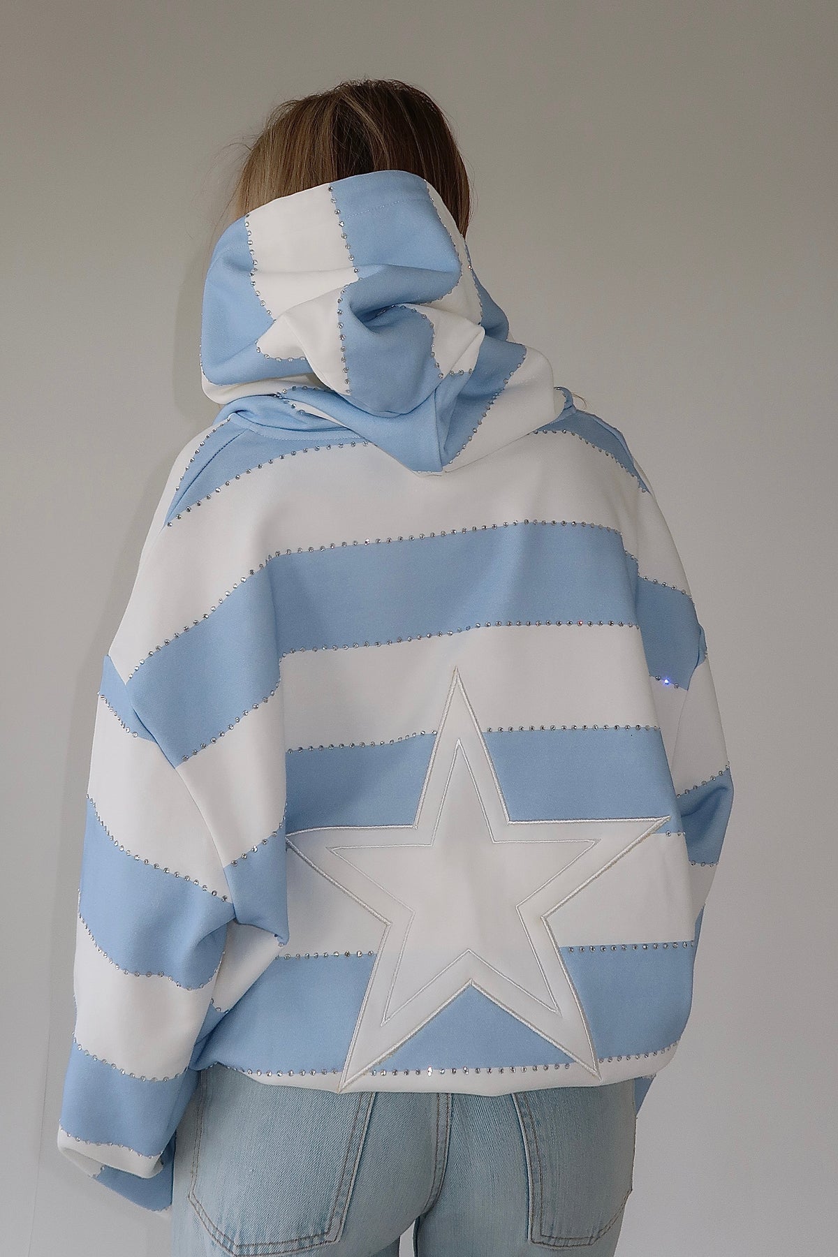 Blue Rhinestone hoodie- PRE SALE