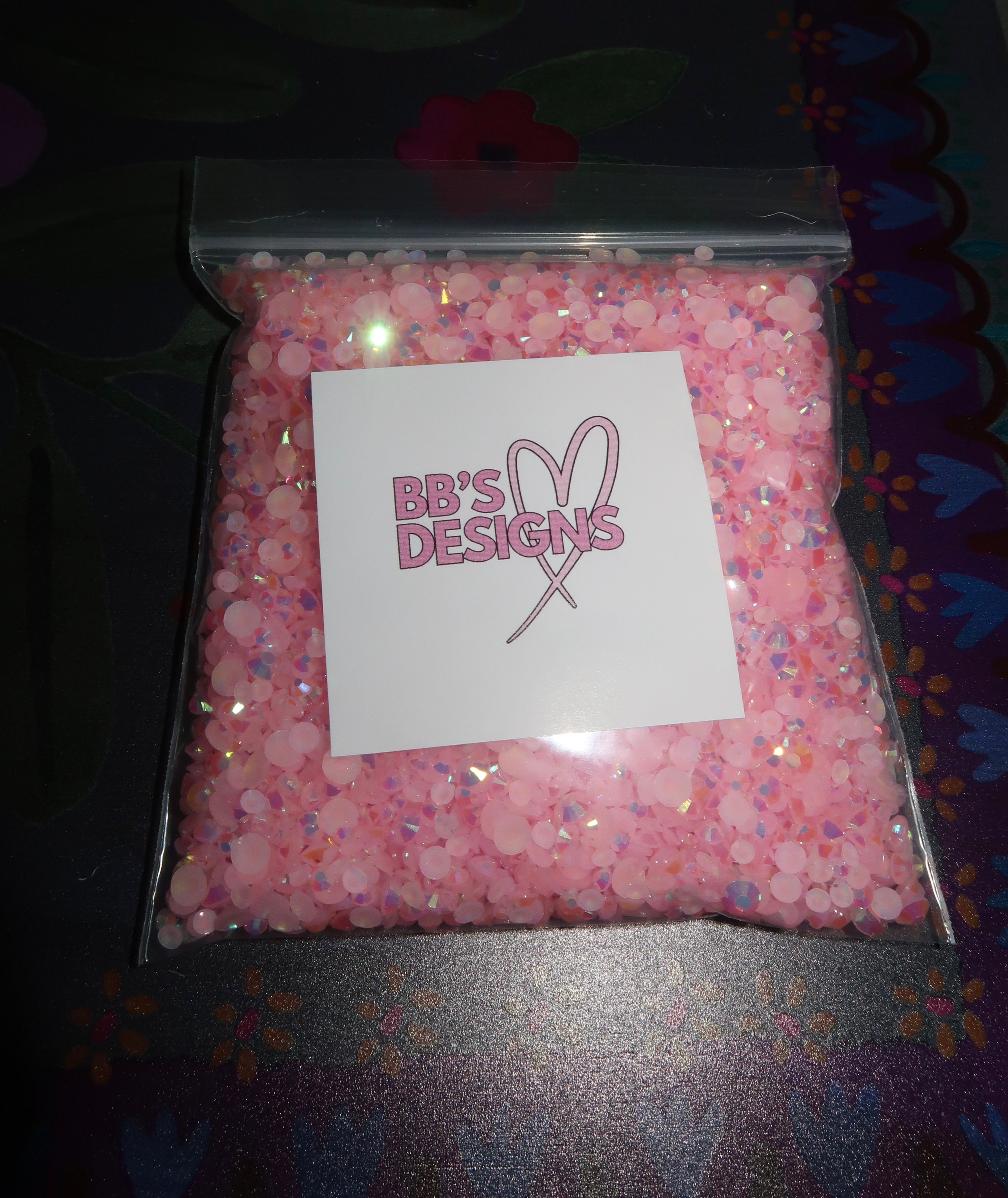 Light pink rhinestones
