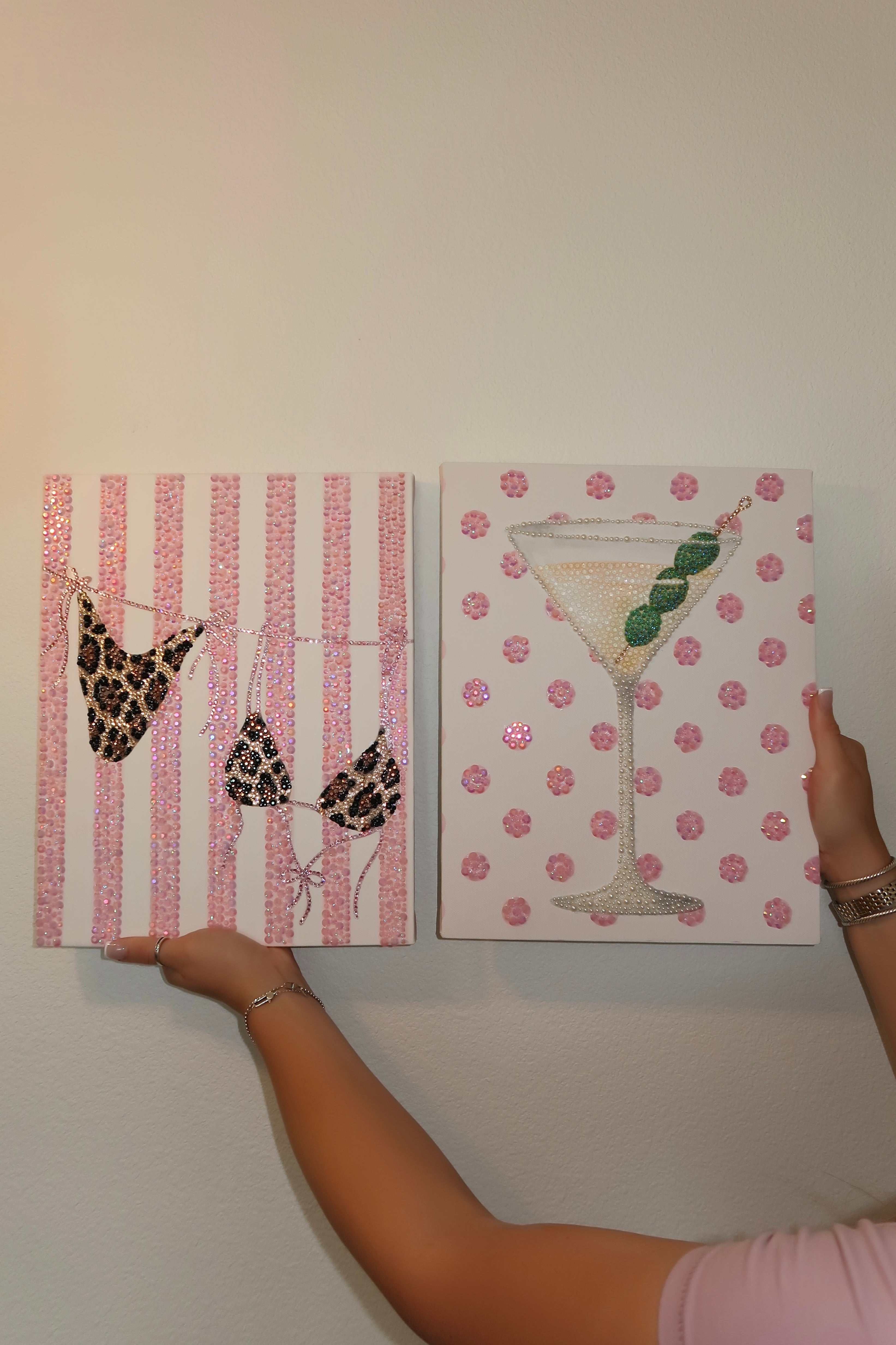 Pink polka dot martini kit