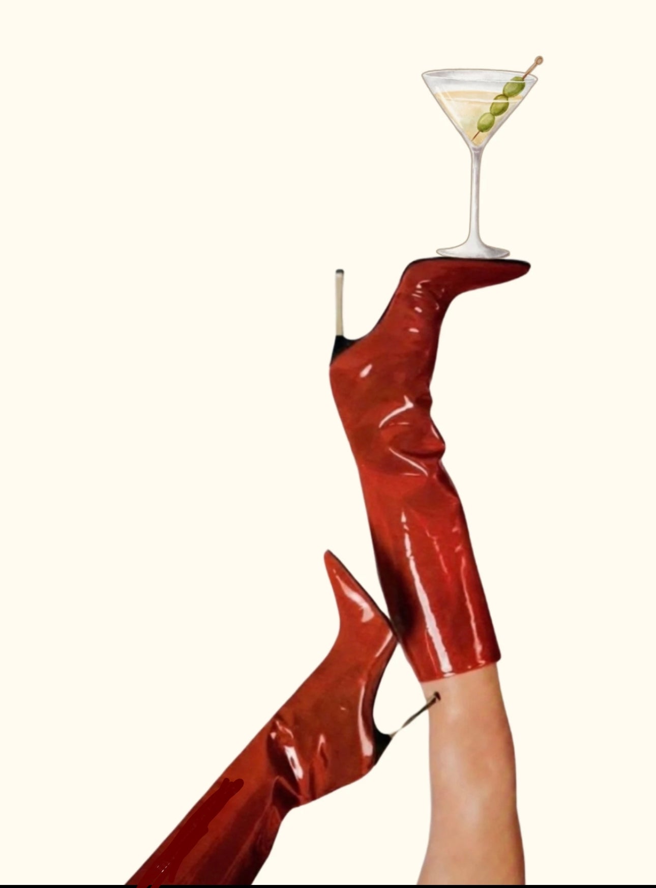 Retro red heel martini kit