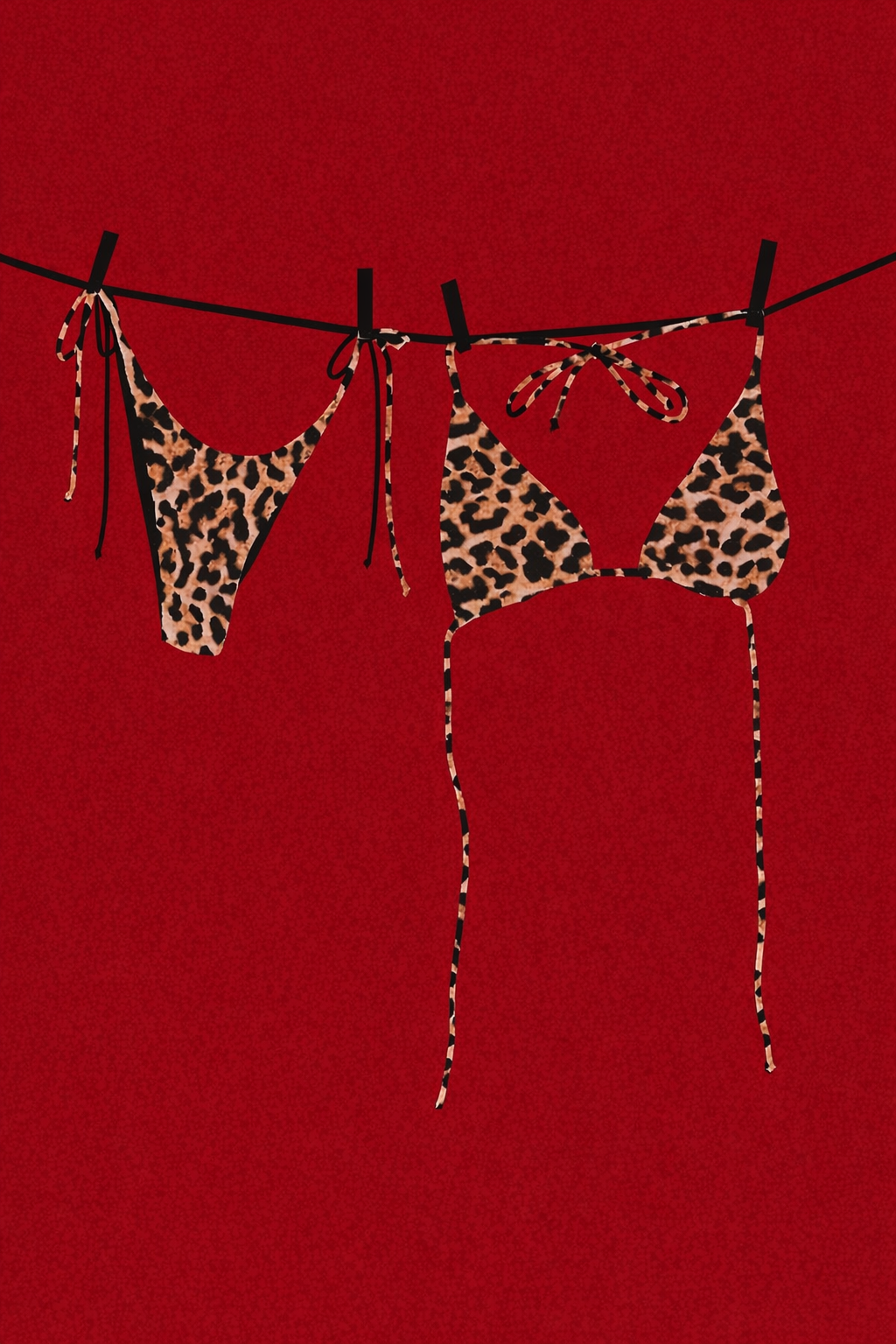 Red cheetah bikini kit