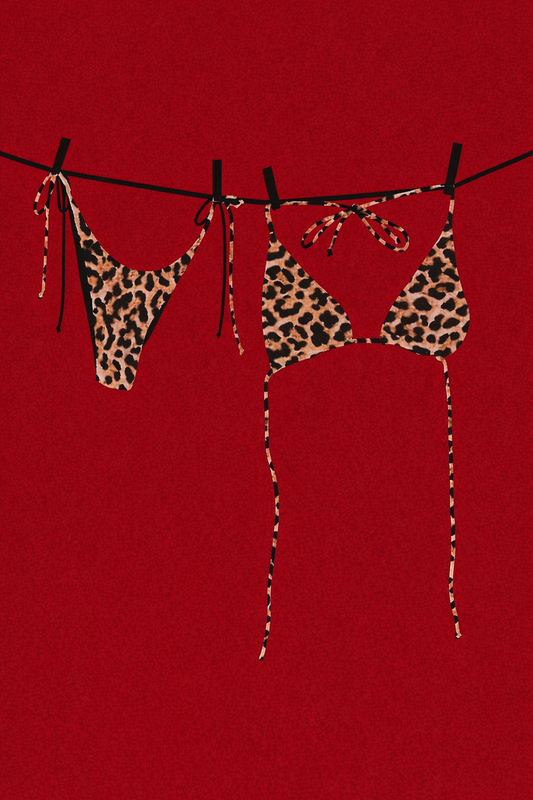 Red cheetah bikini kit