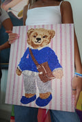 Pink stripped polo bear kit