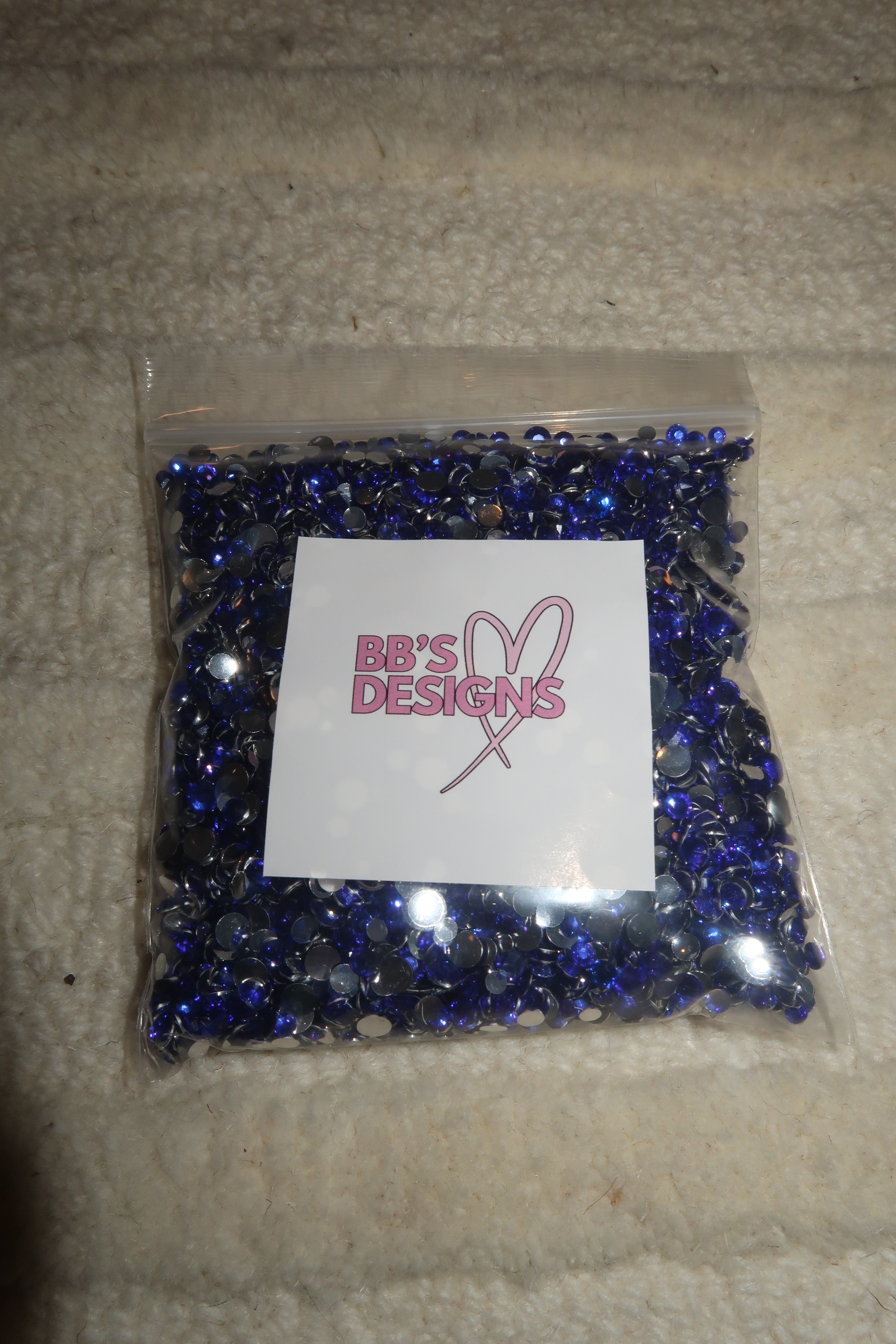 Dark blue rhinestones