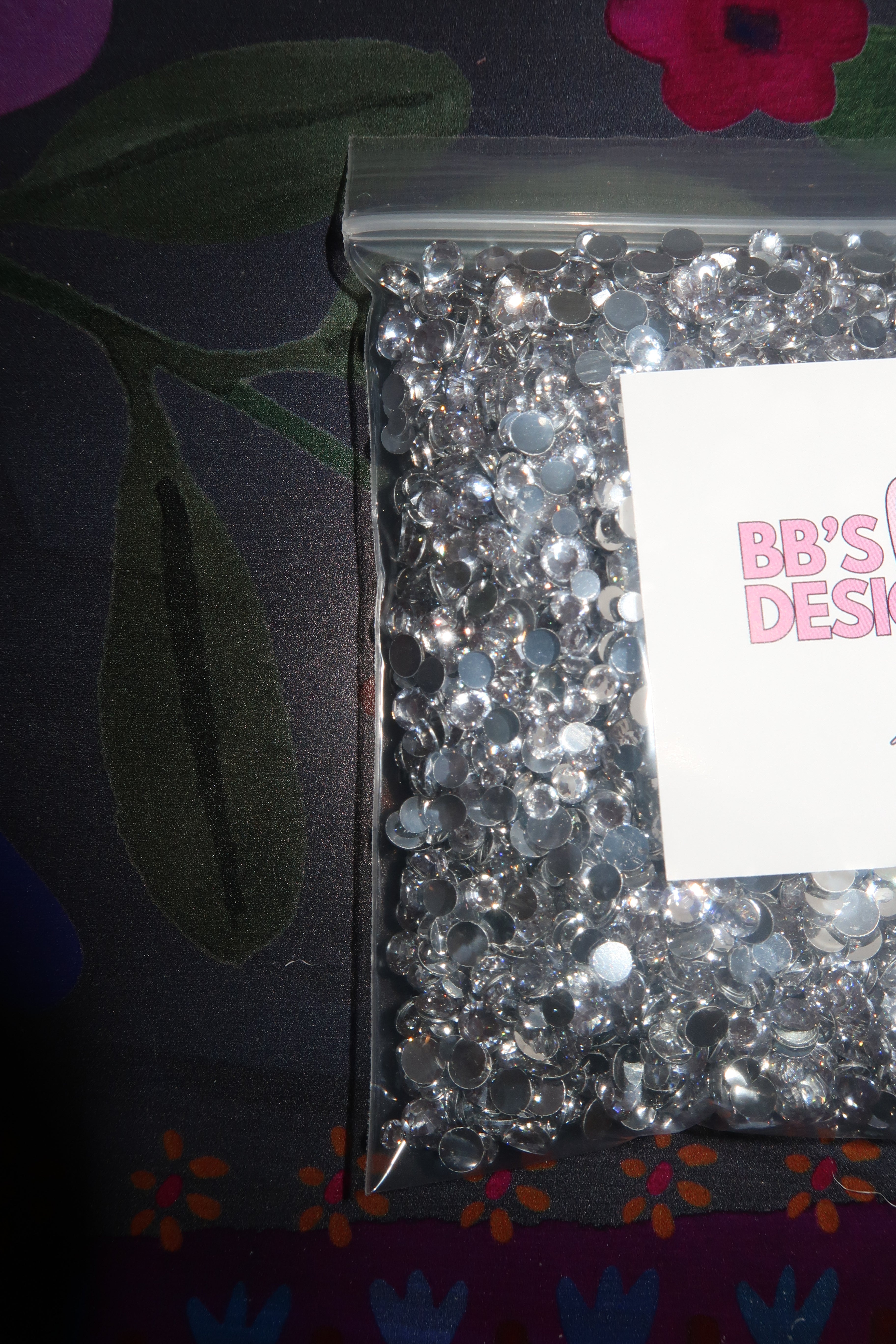 Silver rhinestones