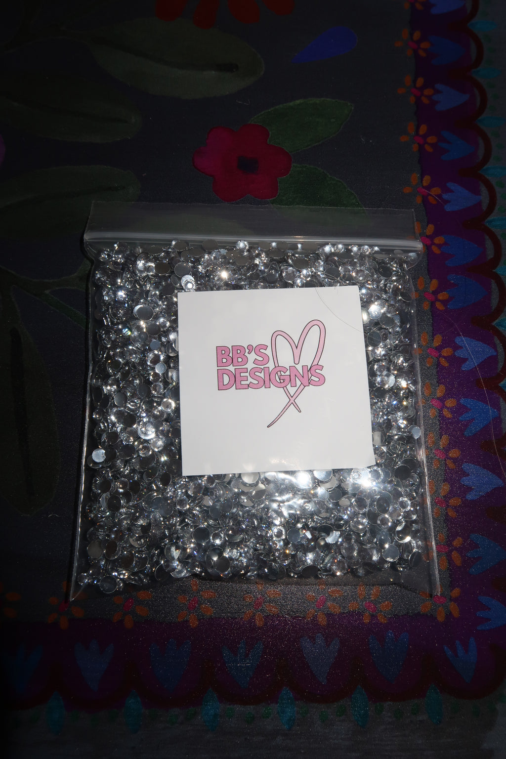 Silver rhinestones