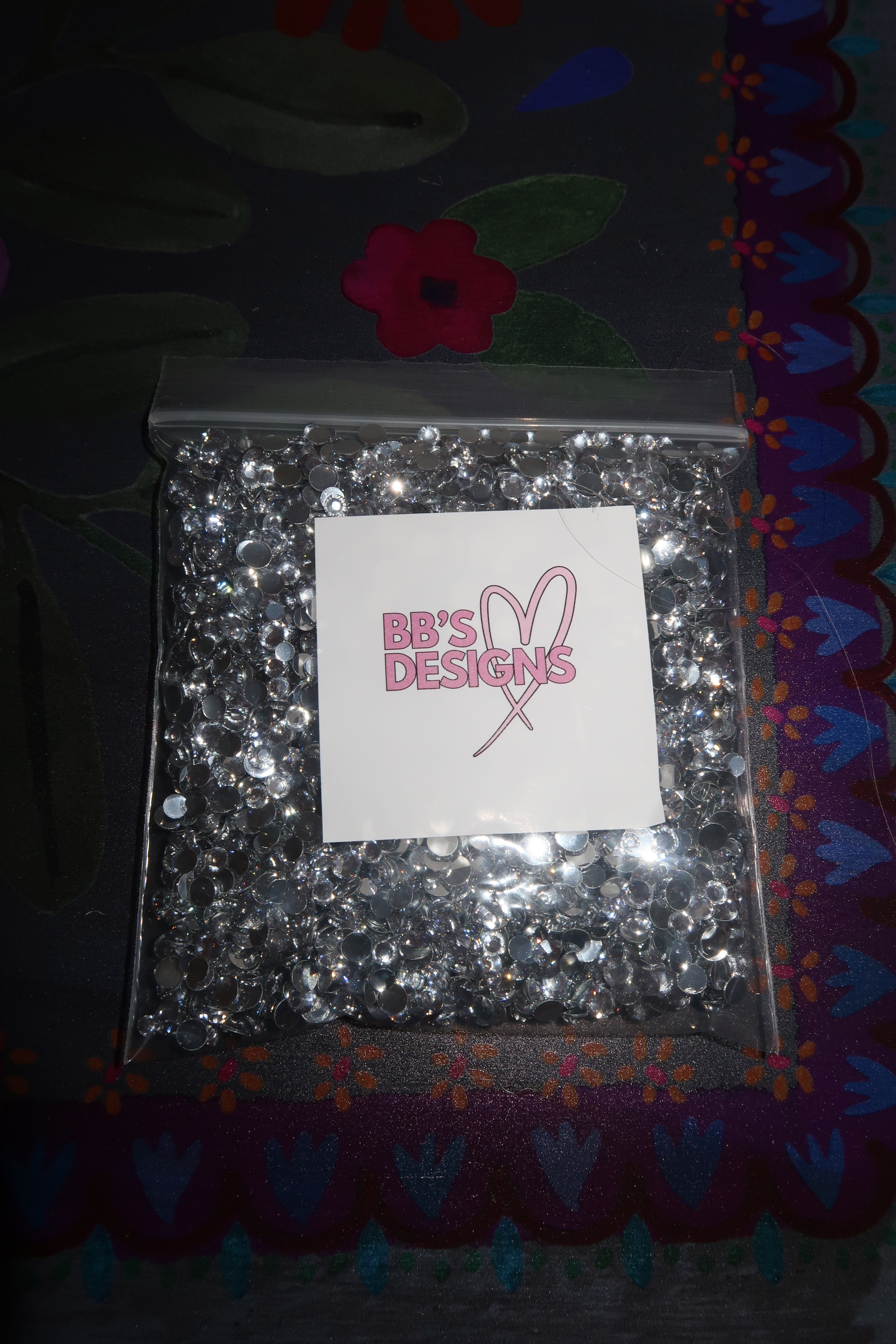 Silver rhinestones