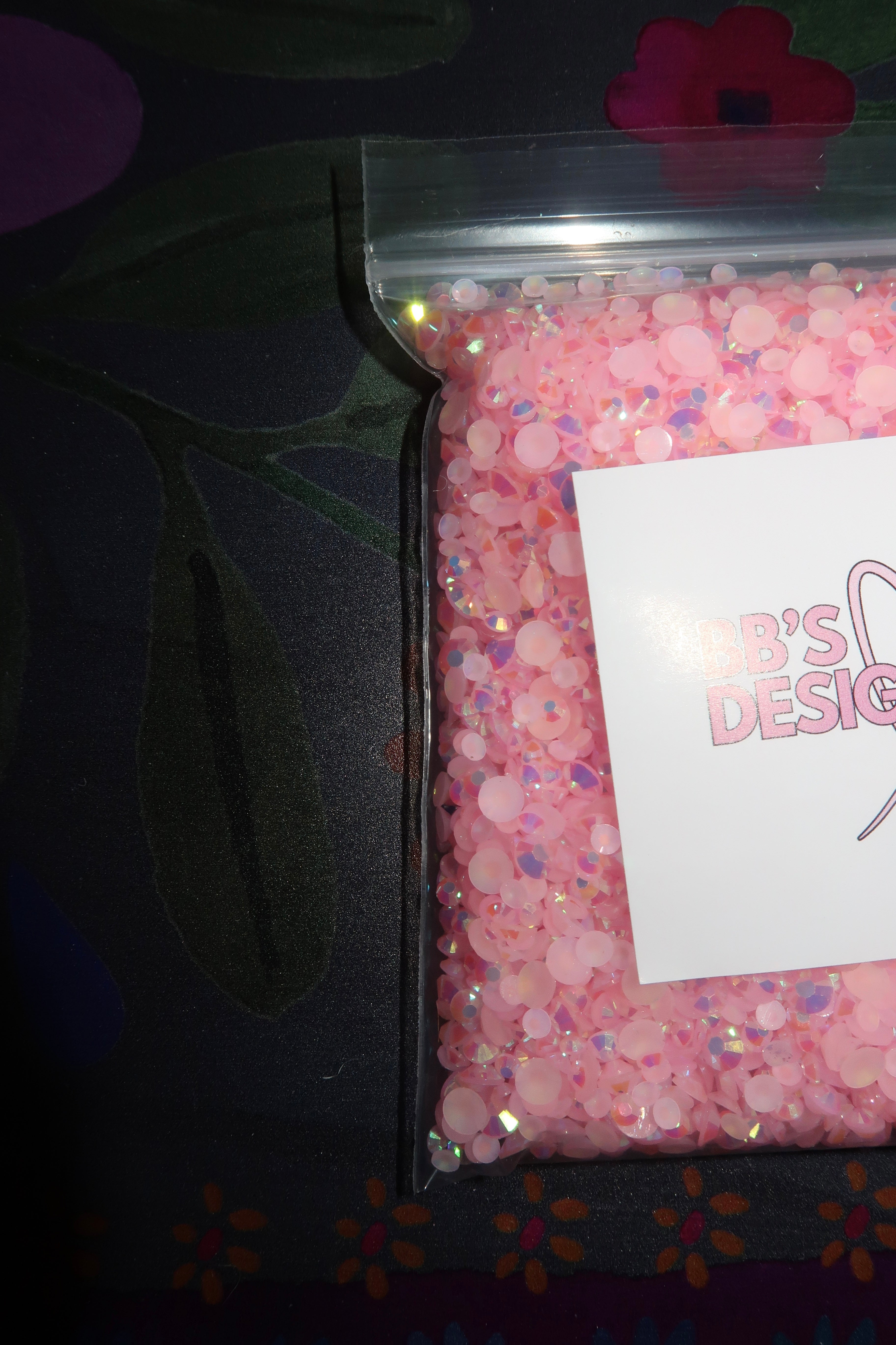 Light pink rhinestones