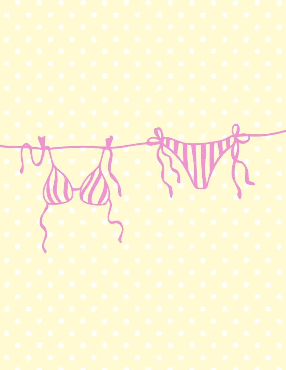 Yellow polka dot bikini kit