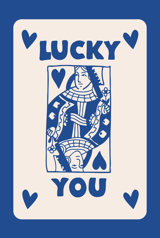 Blue lucky you queen card kit