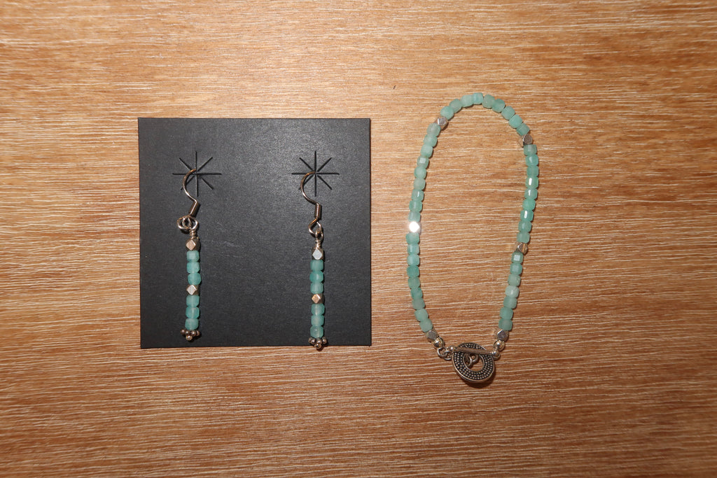 Hand made bracelet/ earrings set
