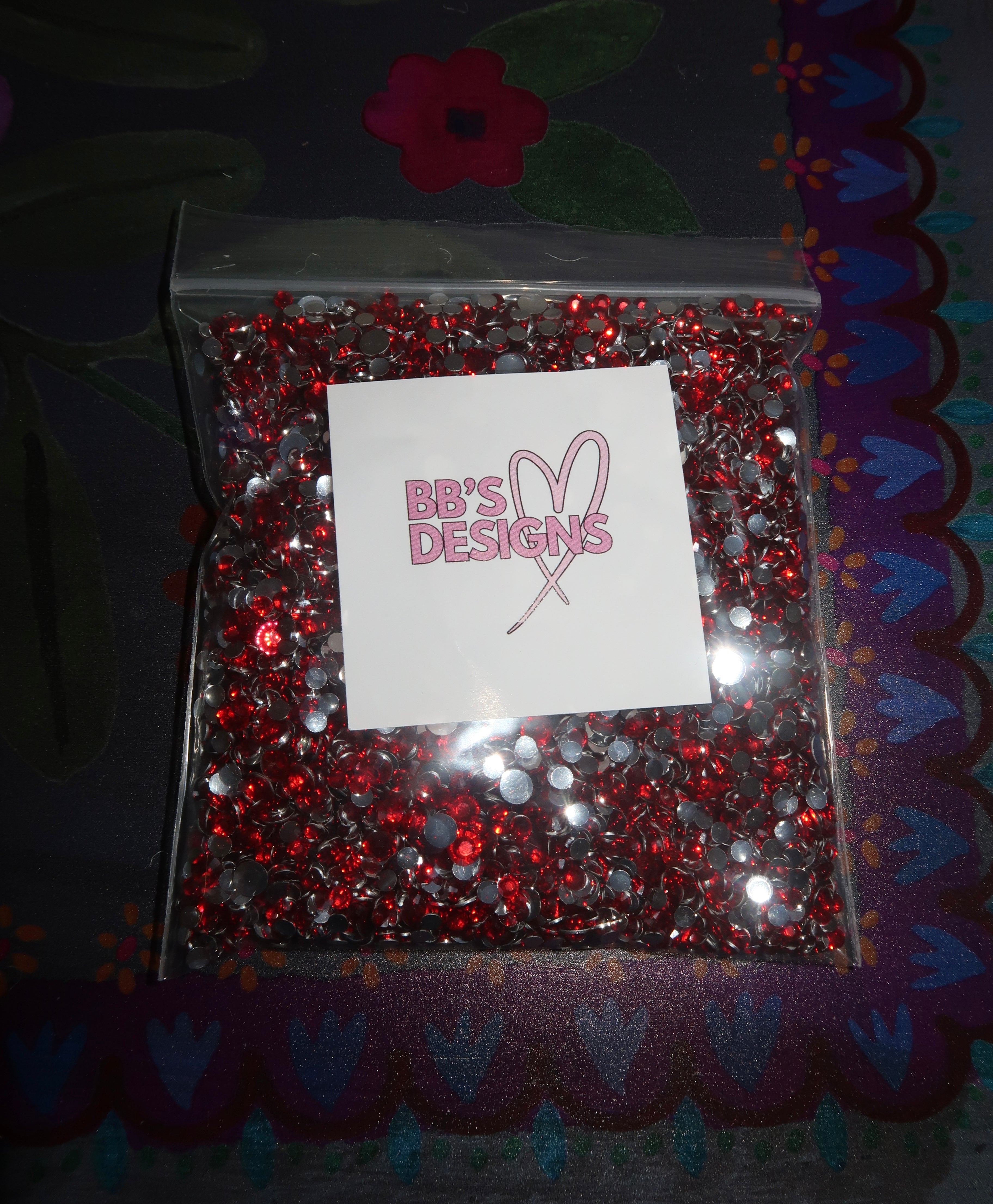 Red rhinestones