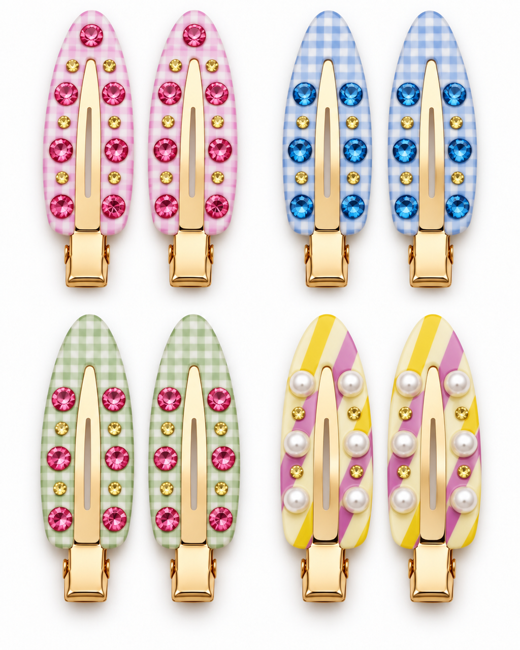 Rhinestone seamless makeup clips
