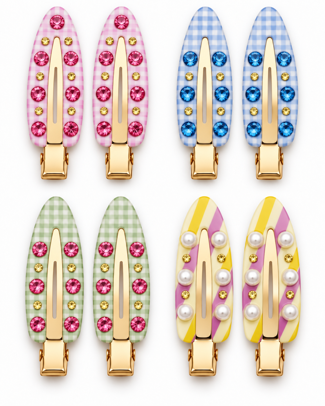 Rhinestone seamless makeup clips