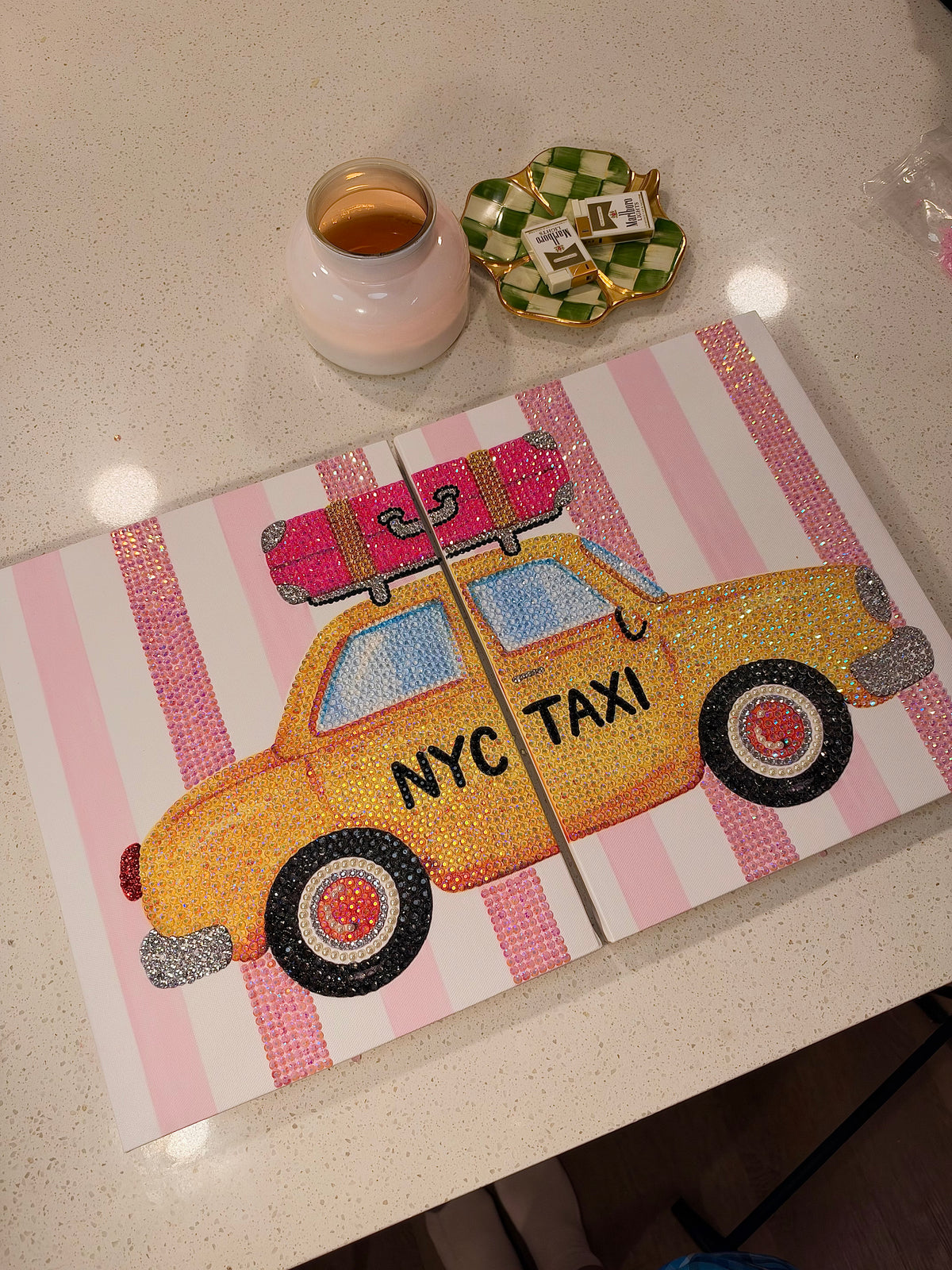 DOUBLE SPLIT CANVAS pink NYC taxi kit