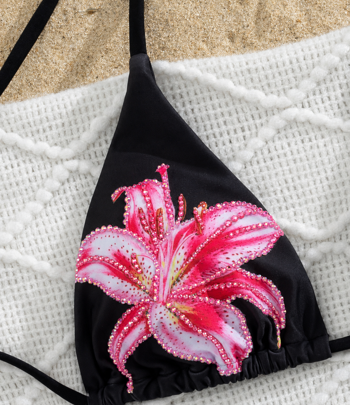 PRE DONE hand bedazzled bikini (TOP)