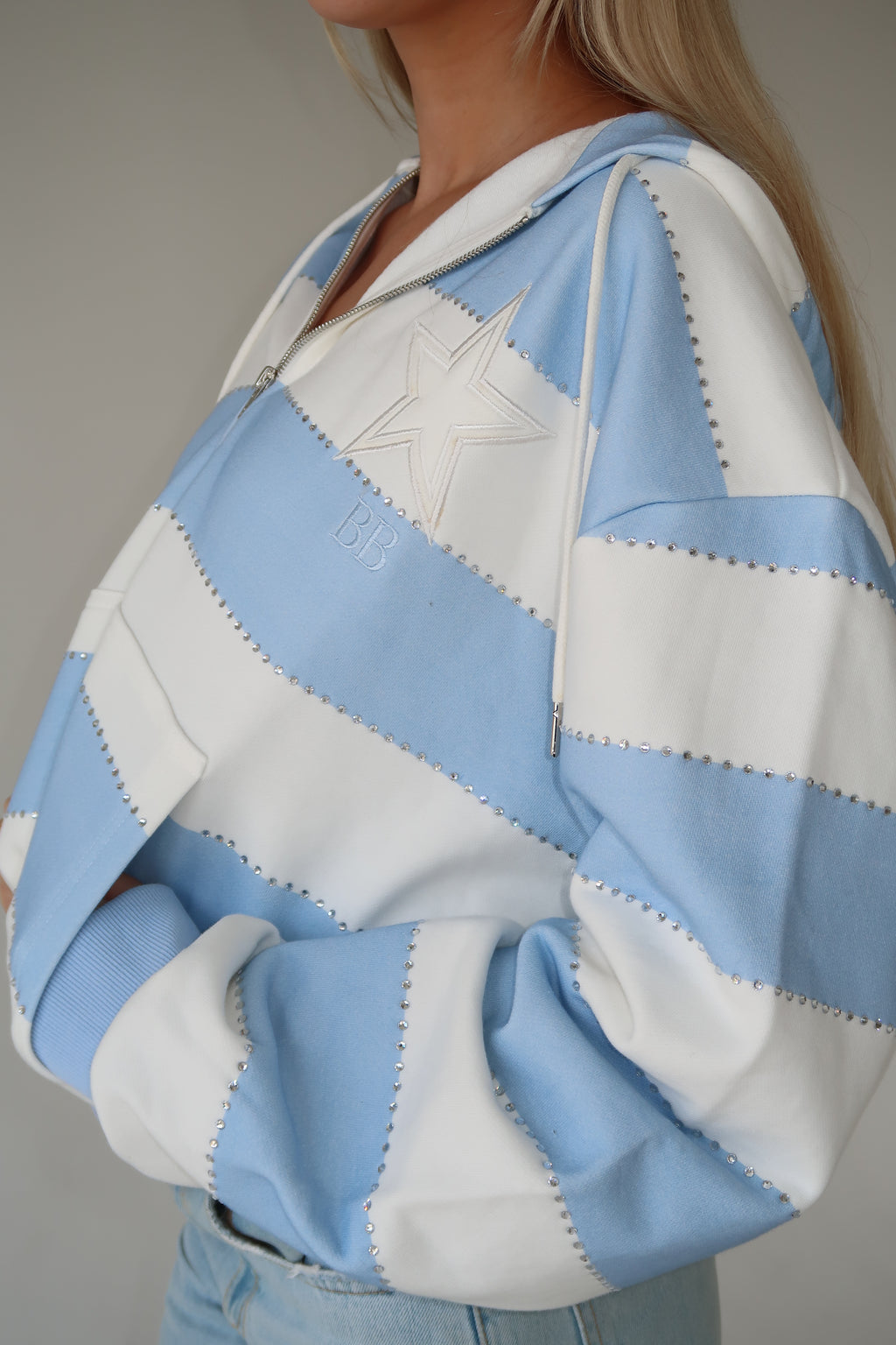 Blue Rhinestone hoodie- PRE SALE