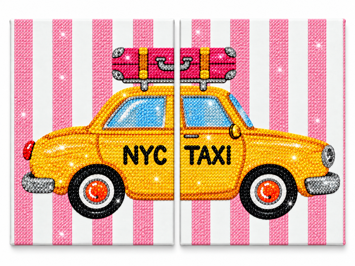 DOUBLE SPLIT CANVAS pink NYC taxi kit