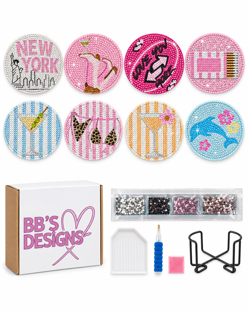 LIMITED EDITION BBdesignsss prints-diamond by number coaster set (8)
