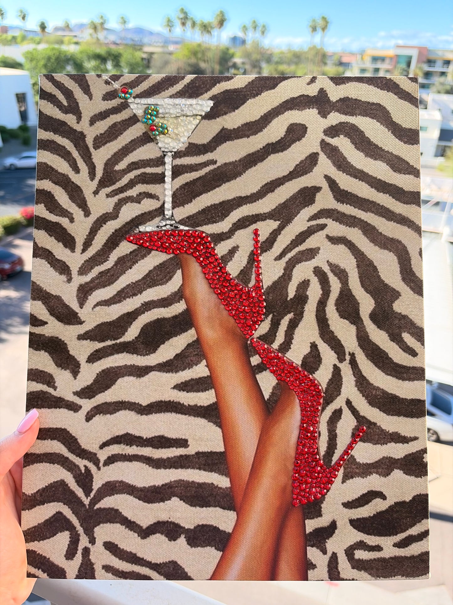 Zebra heel martini