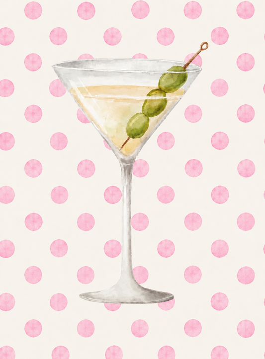 Pink polka dot martini kit