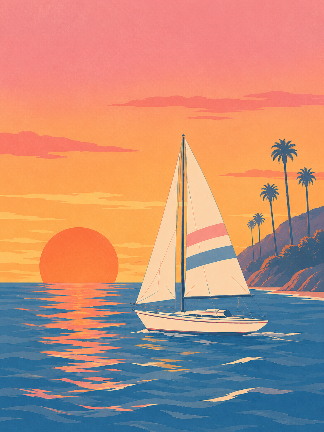 Sailboat sunset 16x20 kit
