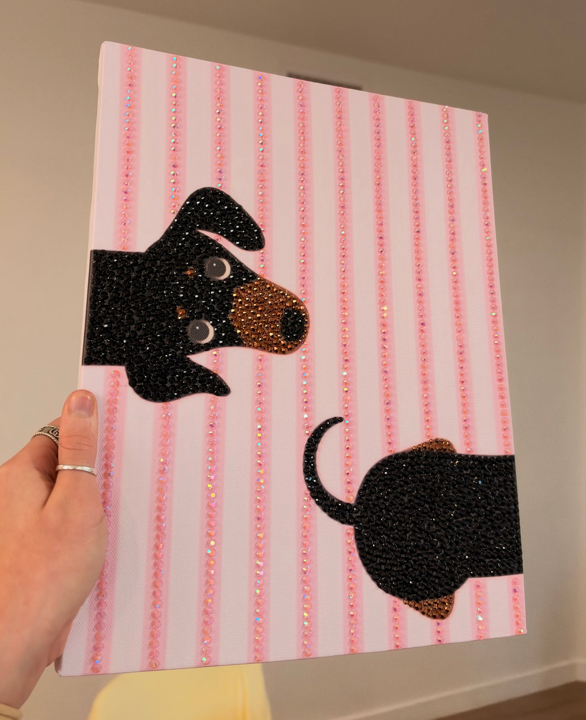 Pink stripped Wiener dog kit