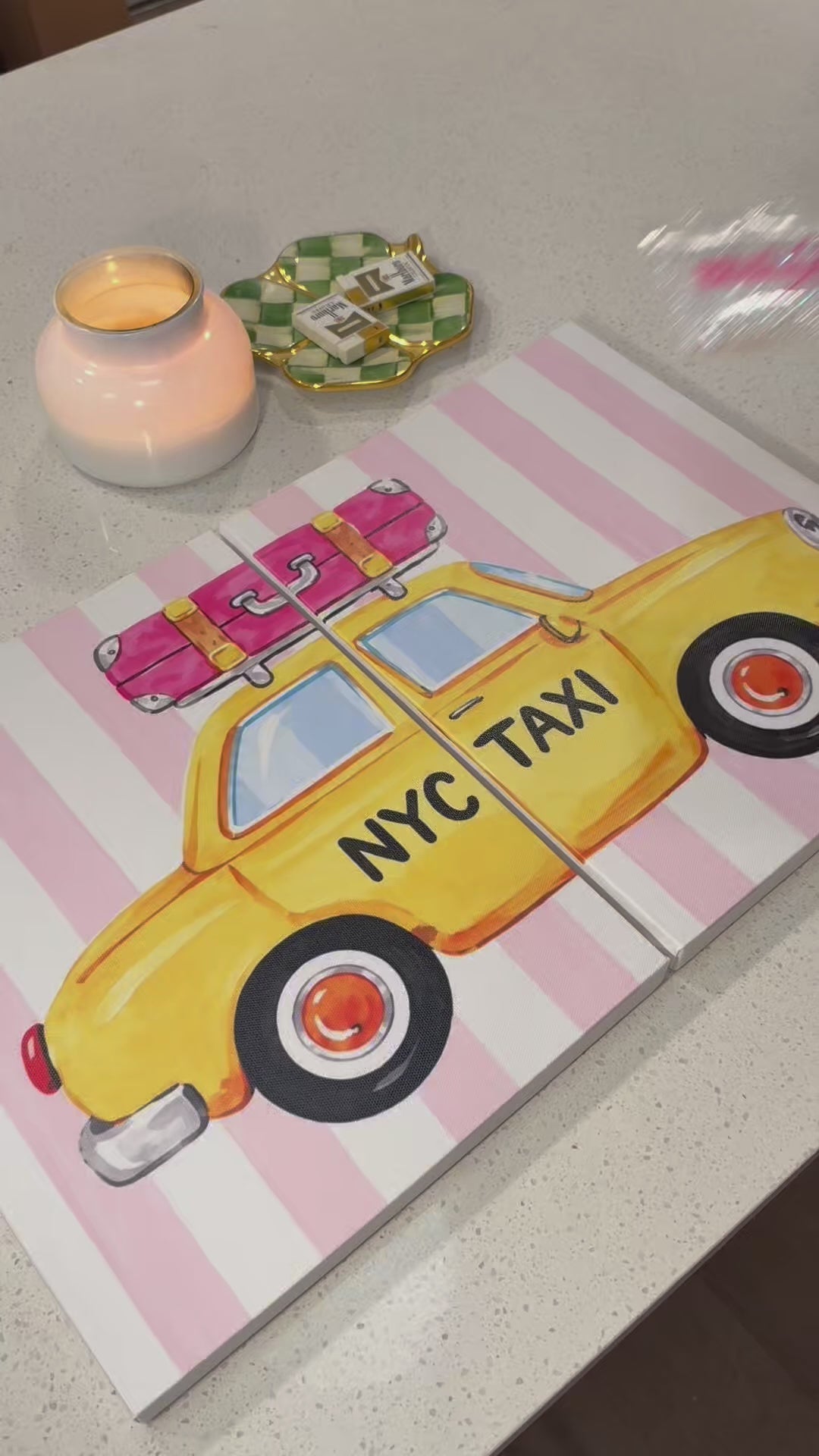 DOUBLE SPLIT CANVAS pink NYC taxi kit