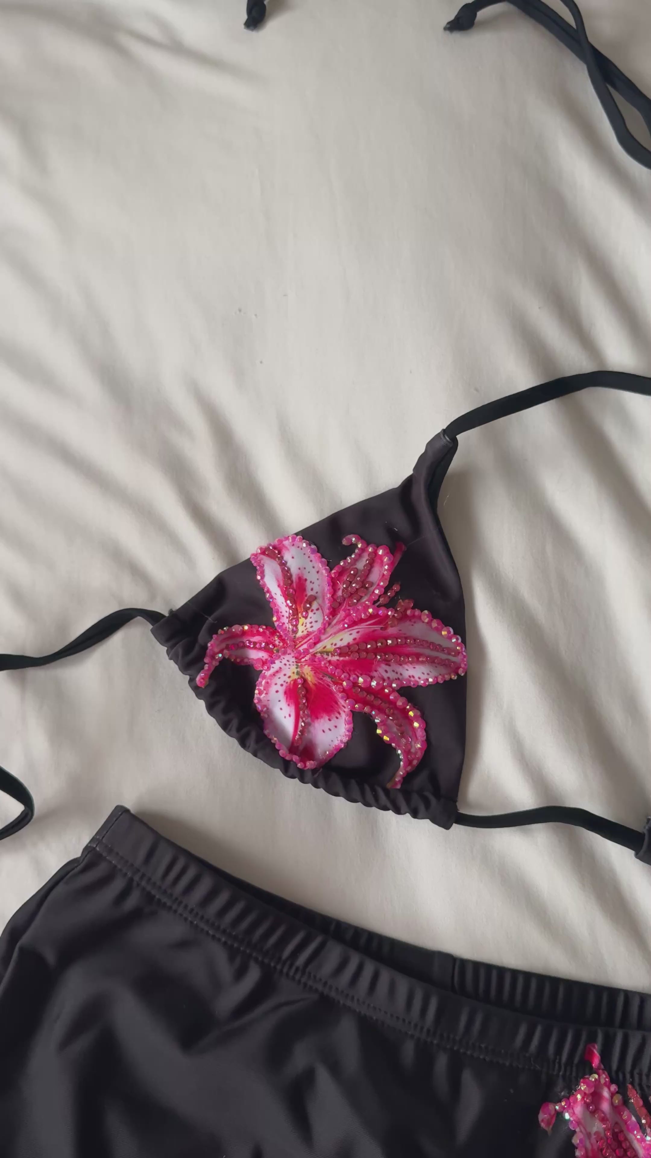 PRE DONE hand bedazzled bikini (TOP)